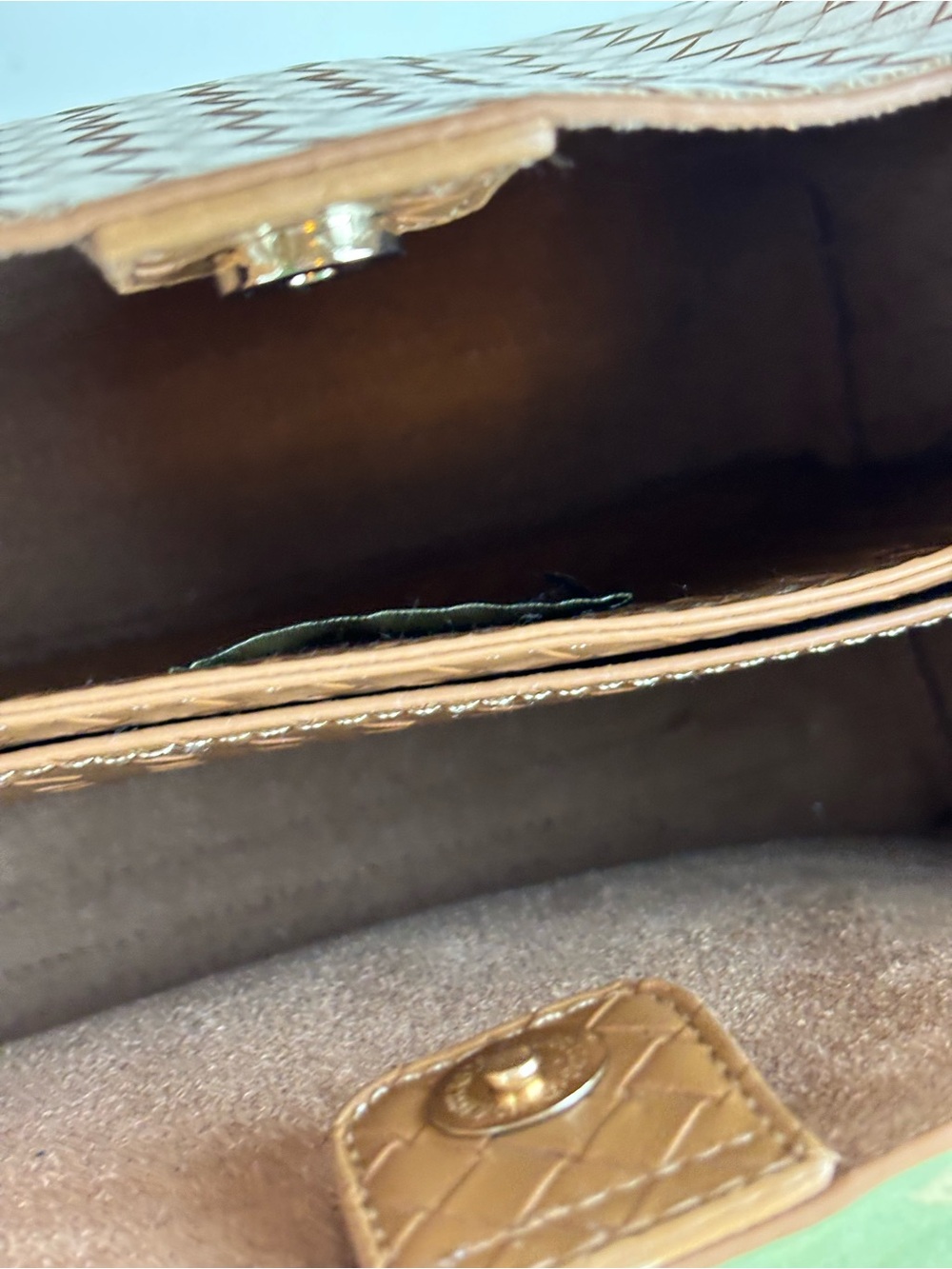 House of Harlow 1960-Cute “Terri” Vegan  Tan Leather Woven Handbag - Picture 13 of 14